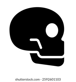 skull side glyph black style icon