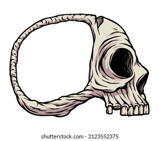 skull side view frame vector illustration