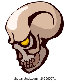Skull Side View, Vector Illustration. 