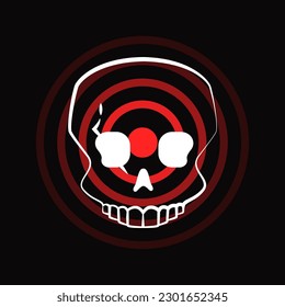 Skull sign, danger warning. Biohazard or radiation hazard.