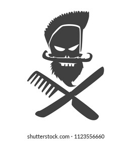 skull sign on a white background vector art
