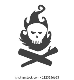 skull sign on a white background vector art