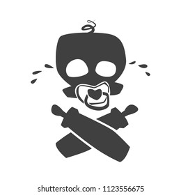 skull sign on a white background vector art