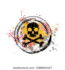 skull sign on white background