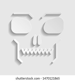 Skull sign. Paper style icon. Illustration.
