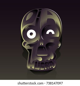 Skull silhouette. Dia de Muertos. Day of the Dead traditional mexican festival
