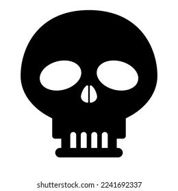Skull silhouette icon. Death skull icon. Danger sign. Vector.