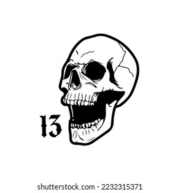 skull silhouette illustration vector concept