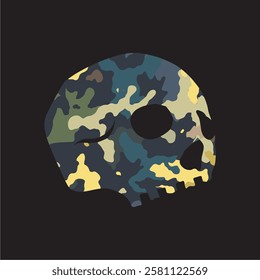 skull silhouette image with camouflage 