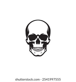 Skull silhouette isolated on white background silhouette black skull.