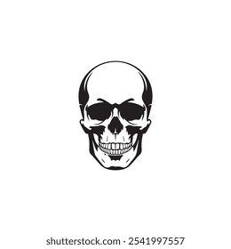 Skull silhouette isolated on white background silhouette black skull.