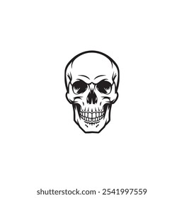 Skull silhouette isolated on white background silhouette black skull.