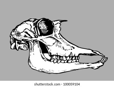 Skulptur-Silhouette auf grauem Hintergrund, Vektorgrafik