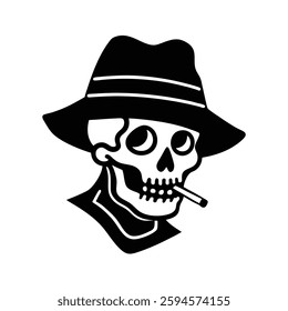 Skull Silhouette Vector icon illustration.