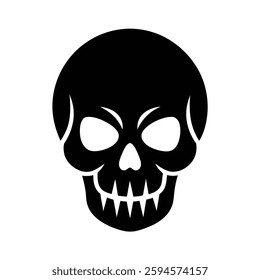 Skull Silhouette Vector icon illustration.