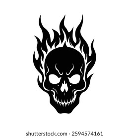 Skull Silhouette Vector icon illustration.