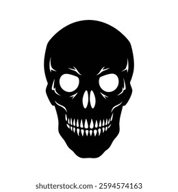 Skull Silhouette Vector icon illustration.