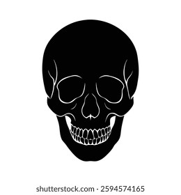 Skull Silhouette Vector icon illustration.