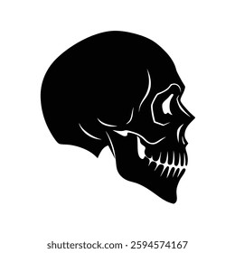 Skull Silhouette Vector icon illustration.