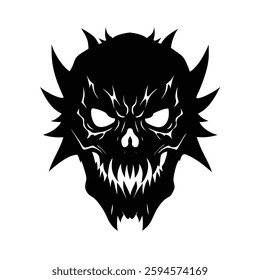 Skull Silhouette Vector icon illustration.