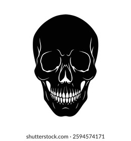 Skull Silhouette Vector icon illustration.