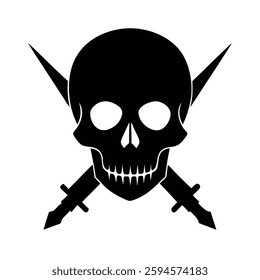 Skull Silhouette Vector icon illustration.