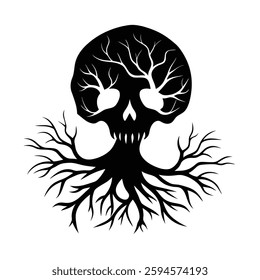 Skull Silhouette Vector icon illustration.