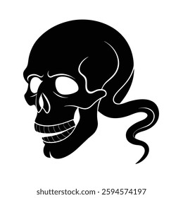 Skull Silhouette Vector icon illustration.