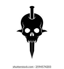 Skull Silhouette Vector icon illustration.