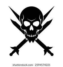 Skull Silhouette Vector icon illustration.