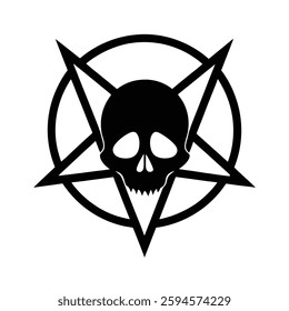 Skull Silhouette Vector icon illustration.