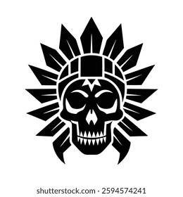 Skull Silhouette Vector icon illustration.