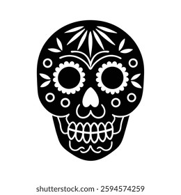 Skull Silhouette Vector icon illustration.