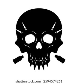 Skull Silhouette Vector icon illustration.