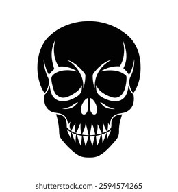 Skull Silhouette Vector icon illustration.