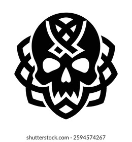 Skull Silhouette Vector icon illustration.