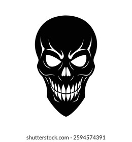 Skull Silhouette Vector icon illustration.