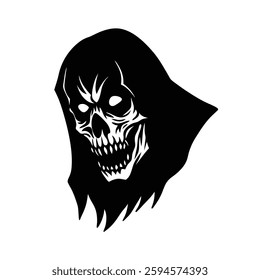 Skull Silhouette Vector icon illustration.