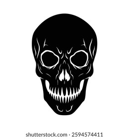 Skull Silhouette Vector icon illustration.