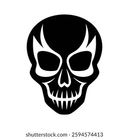 Skull Silhouette Vector icon illustration.