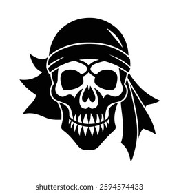 Skull Silhouette Vector icon illustration.