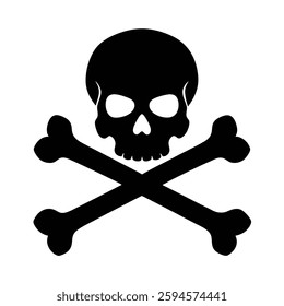 Skull Silhouette Vector icon illustration.