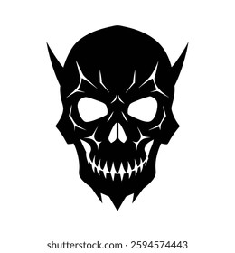 Skull Silhouette Vector icon illustration.