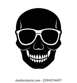 Skull Silhouette Vector icon illustration.