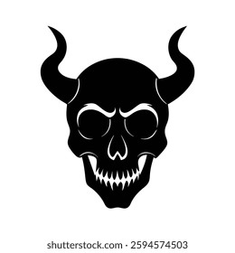 Skull Silhouette Vector icon illustration.