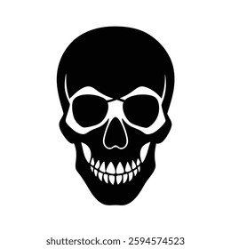 Skull Silhouette Vector icon illustration.