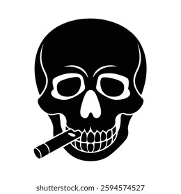 Skull Silhouette Vector icon illustration.