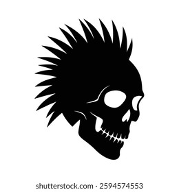 Skull Silhouette Vector icon illustration.