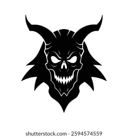 Skull Silhouette Vector icon illustration.