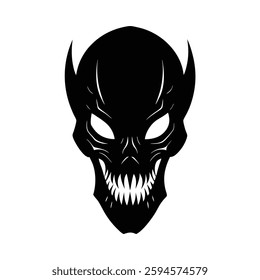 Skull Silhouette Vector icon illustration.